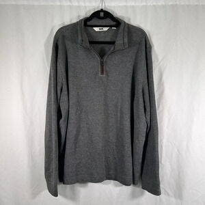 Joseph Abboud Sweater Men's XXL Grey 1/4 Zip Long Sleeve Cotton Blend